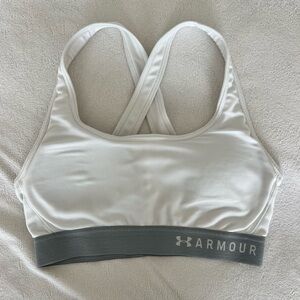 Under Armour Women's White and Gray Sports Bra